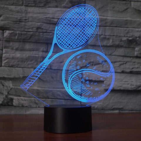 STA 3D Tennis Racket And Ball Night Light LED Colorful - Supreme Tennis Athletes