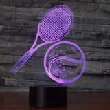STA 3D Tennis Racket And Ball Night Light LED Colorful - Supreme Tennis Athletes